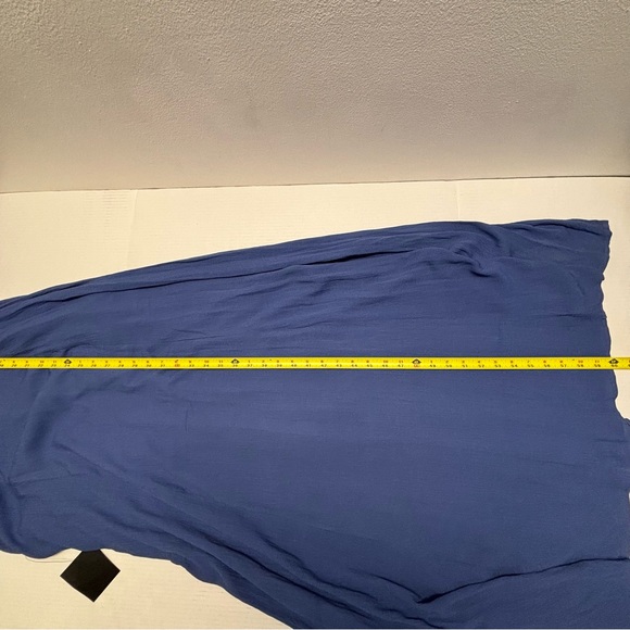 NWT Lulus Heart Of Marigold Wrap Maxi Dress Fluttering Sleeves Blue Sz L - Picture 14 of 16